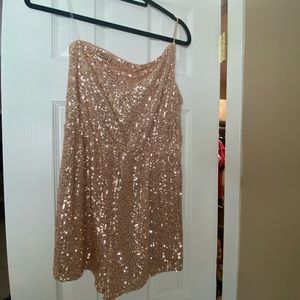Gold sequin romper